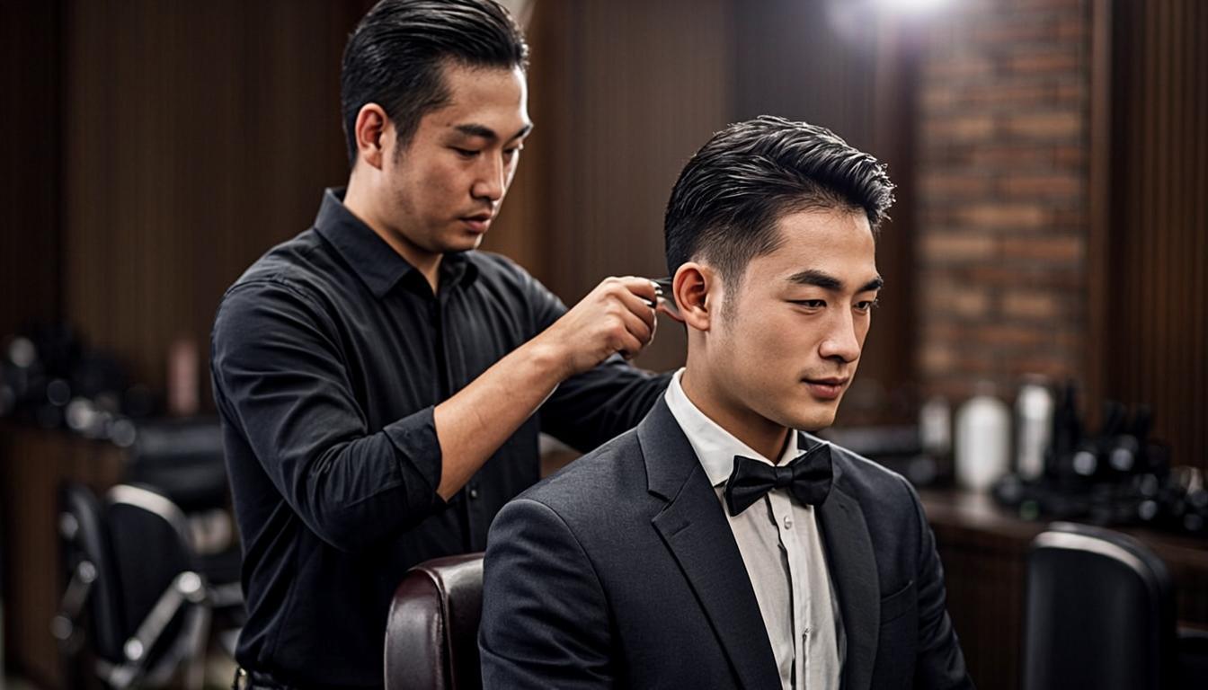 Premium men's grooming prep for wedding and formal events at Crown & Blade Barbershop