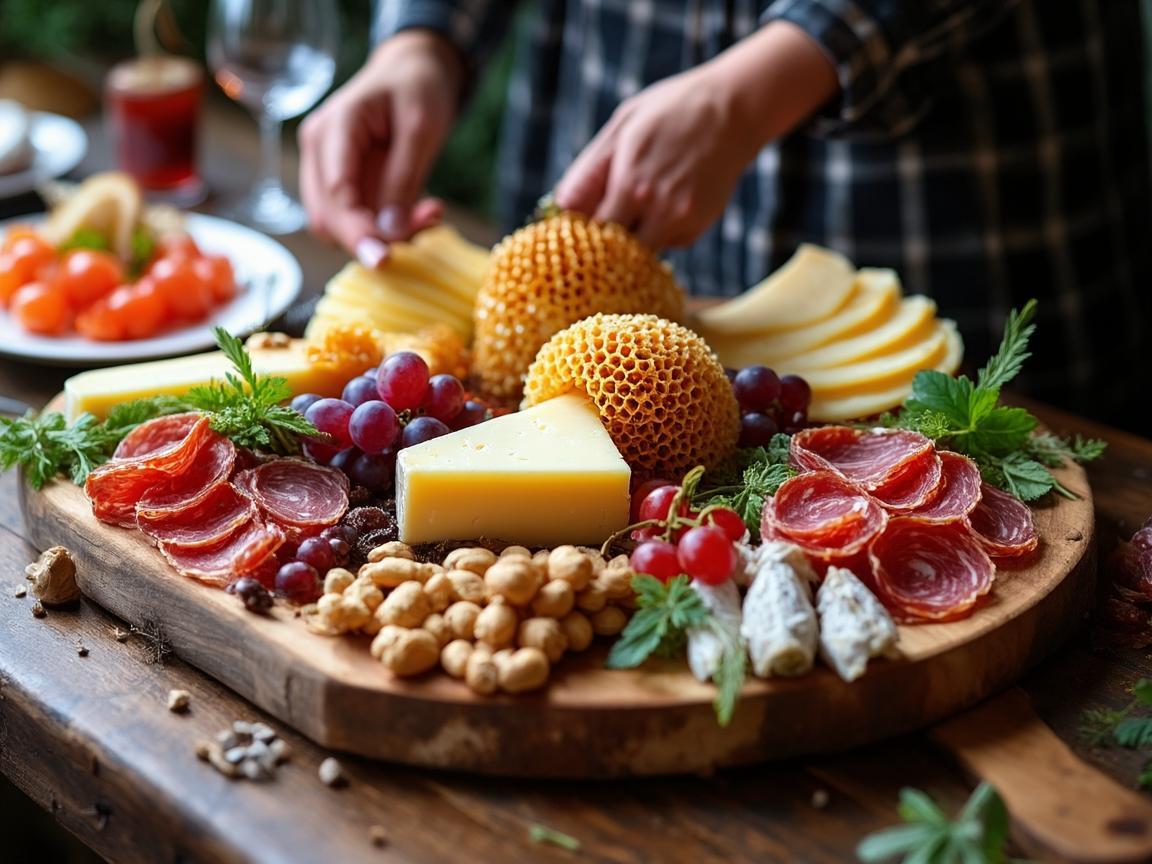 Artisan grazing table for a garden cocktail hour