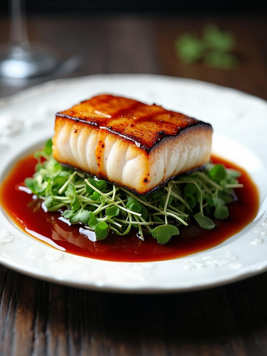 Pan-seared sea bass with seasonal accompaniments