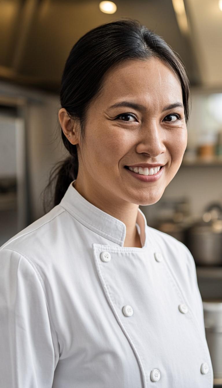 Chef Isabelle Laurent, Founder of Maison Élégance, in her kitchen