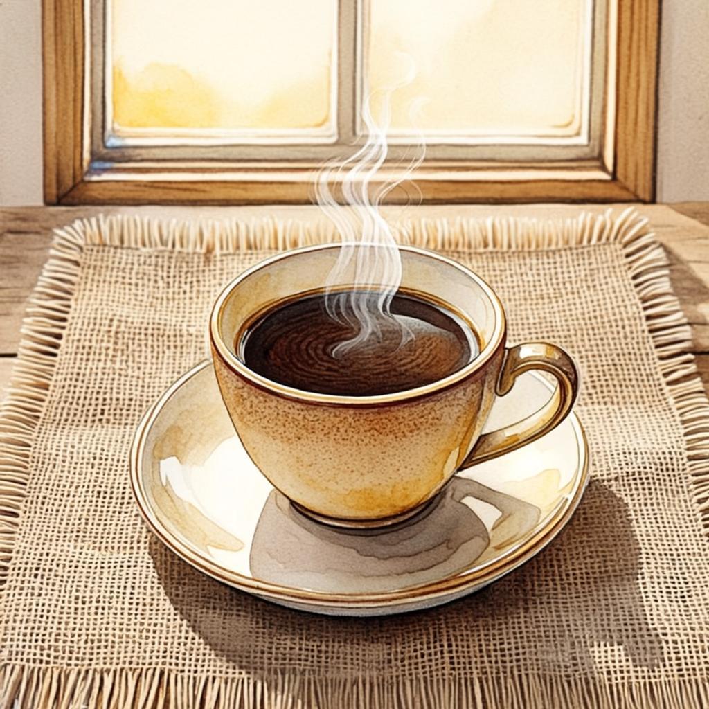 Coffee steam rising in the quiet hours