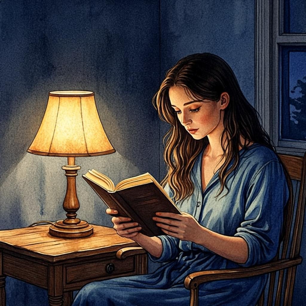 The glow of a lamp claiming its corner